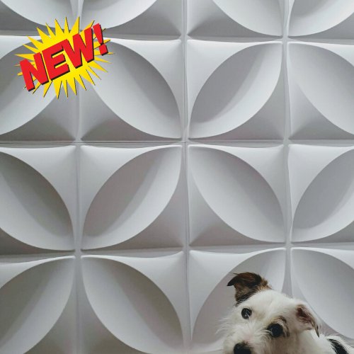 3D PVC wall panel with clover design from the Clover collection