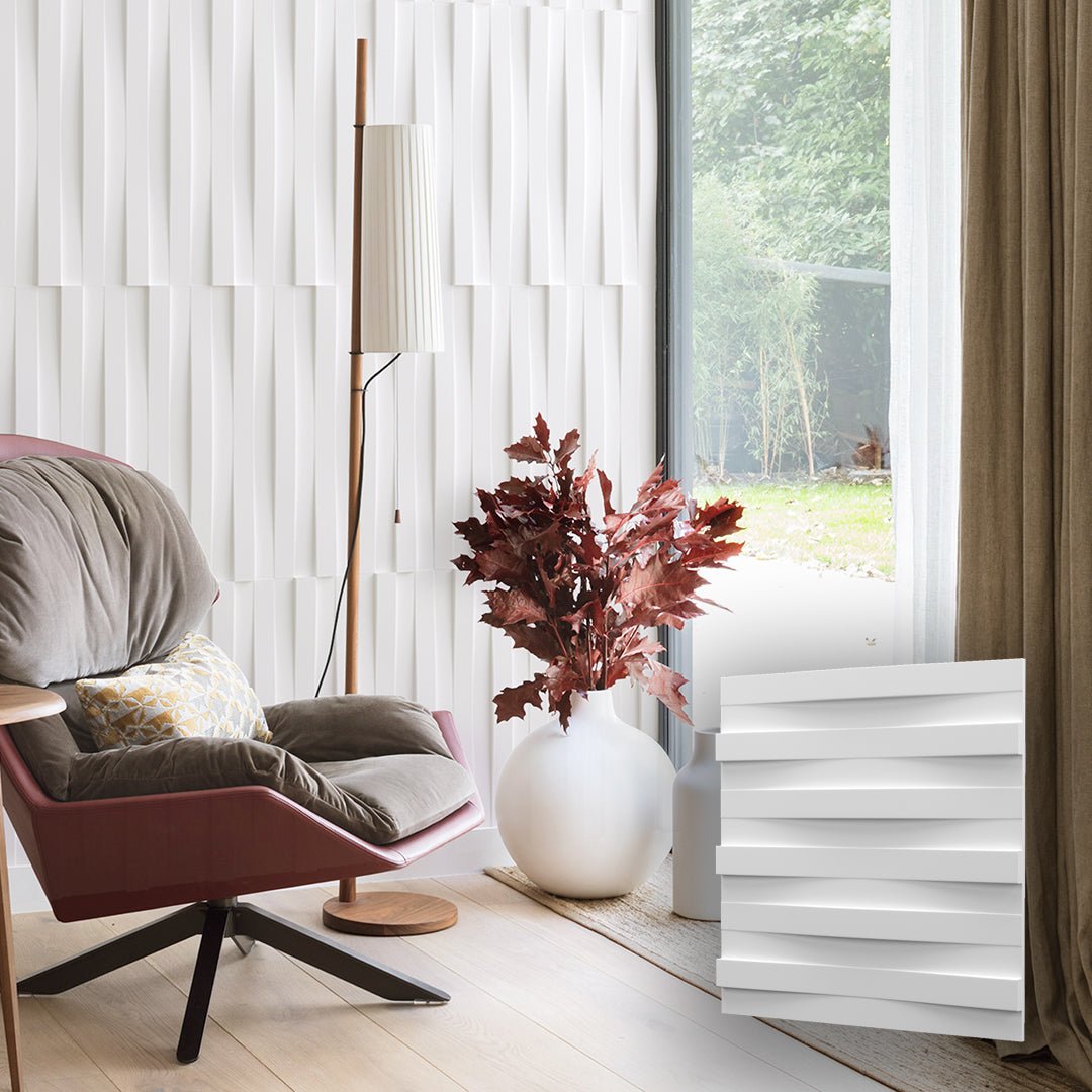 Stripes 3D Plaster Wall Panels 1.44 sqm - The 3D Wall Panel Company